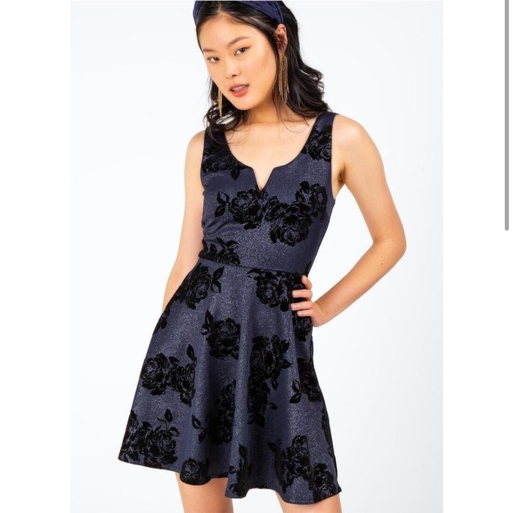 Francesca’s Patrice Flocked Floral Dress